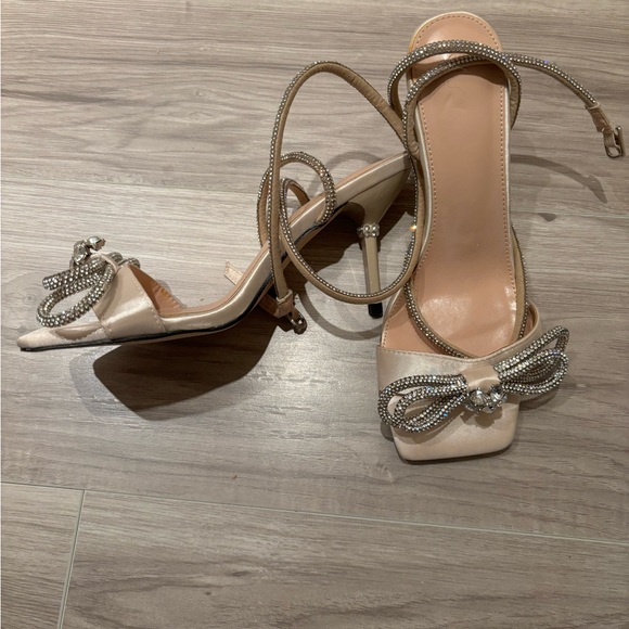 Rhinestone wrap ankle kitten heels - Picture 2 of 3